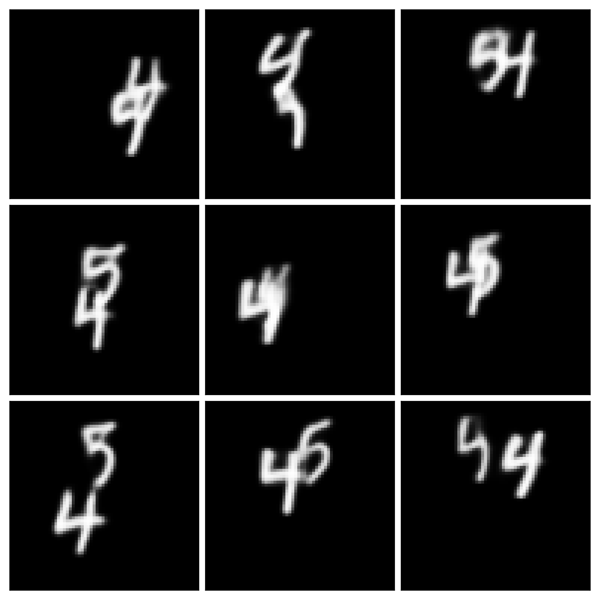 Recursive Latent NSF Stochastic Moving MNIST predictions
