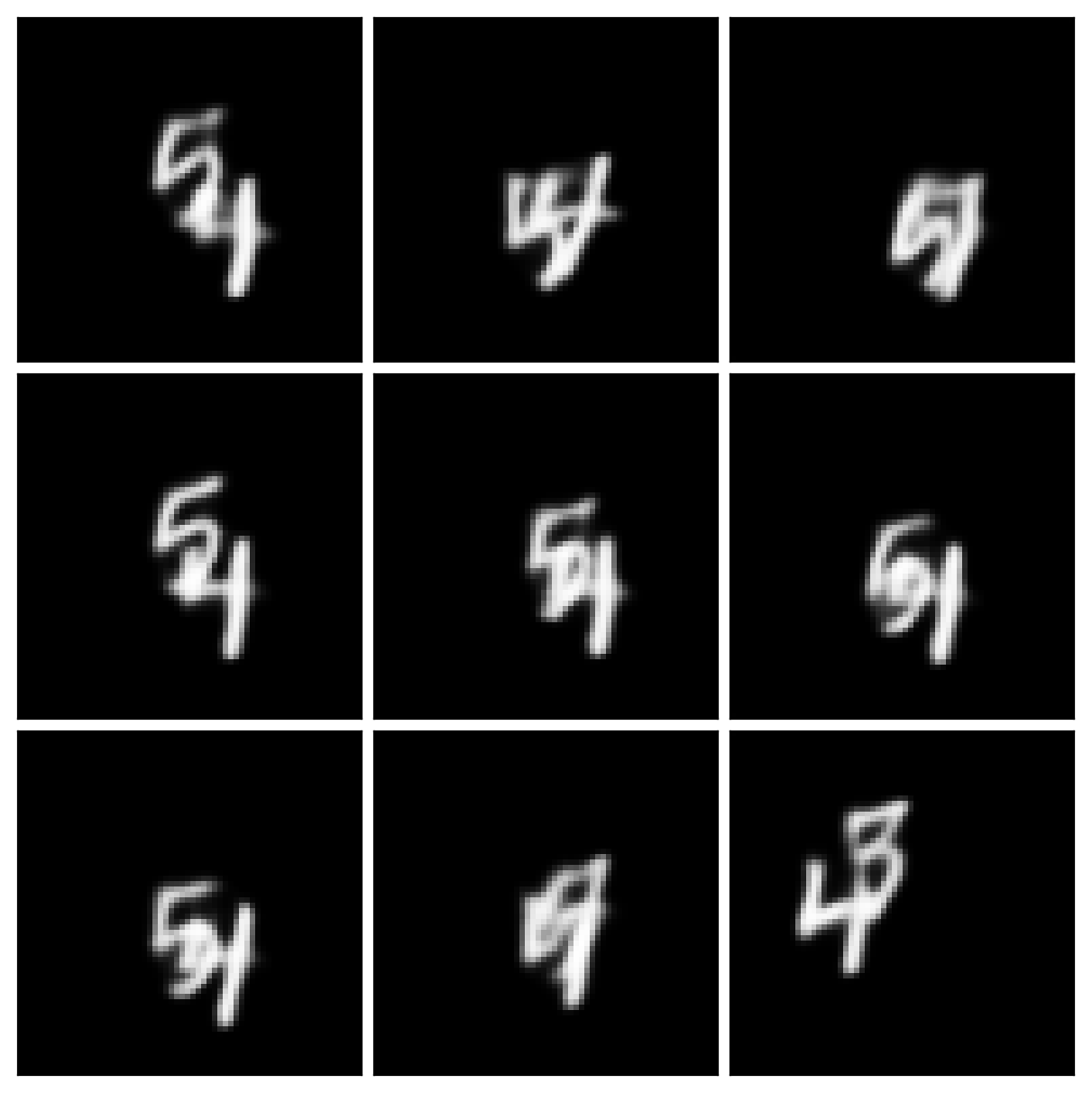 Latent SDE Stochastic Moving MNIST predictions